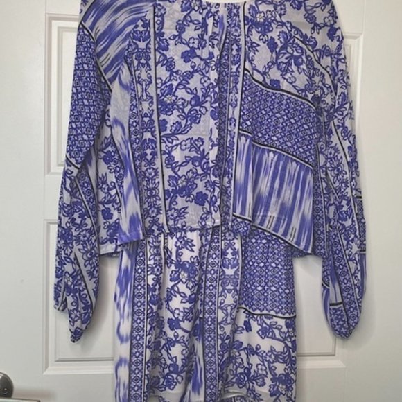 Anthropologie Two Arrows Paisley Purple Romper, Womens L - Picture 1 of 4